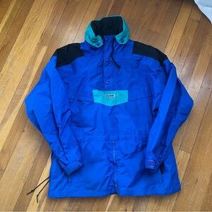 Vtg 90s Columbia Colorblock Pullover Jacket L